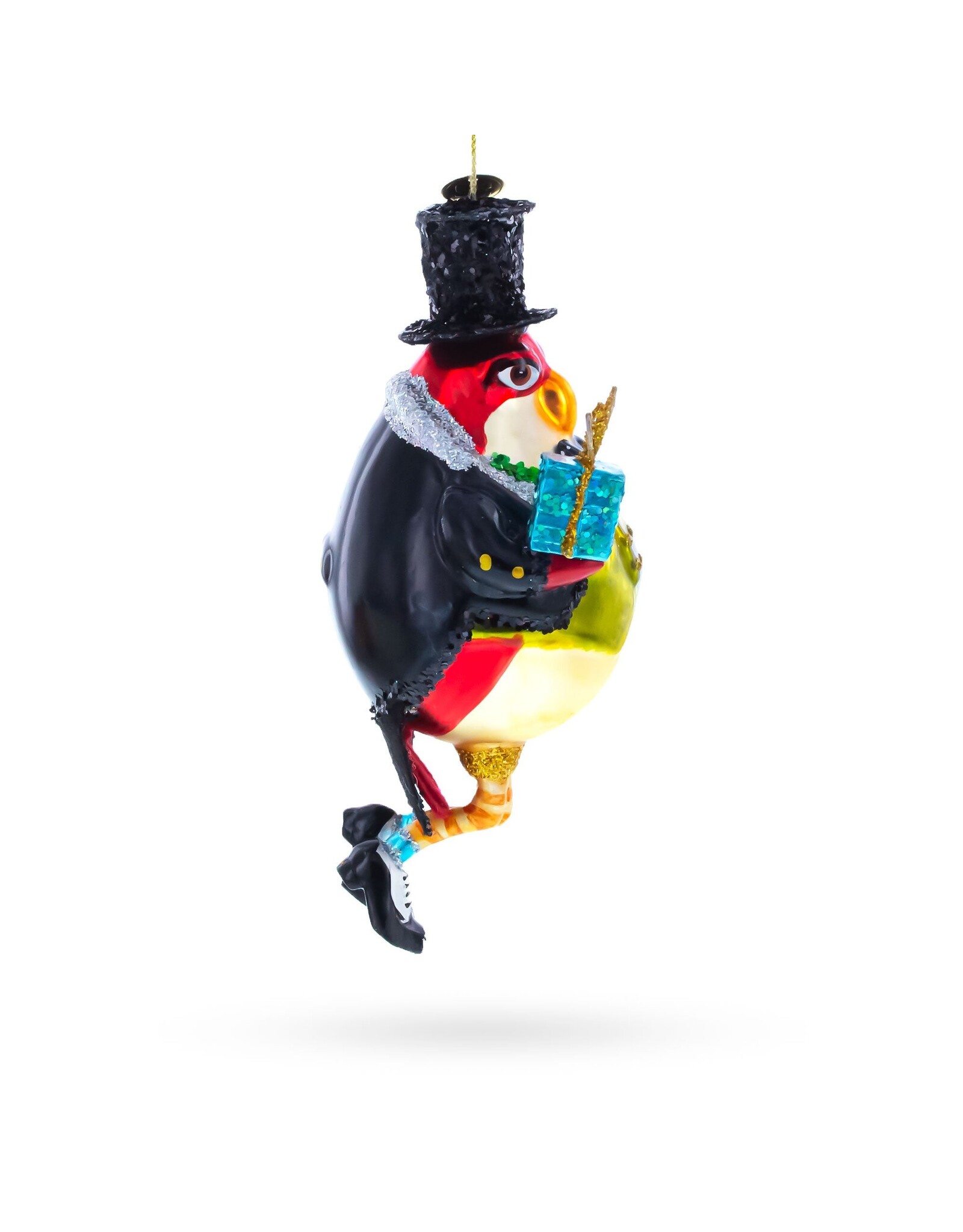 Sir Penguin Glass Ornament