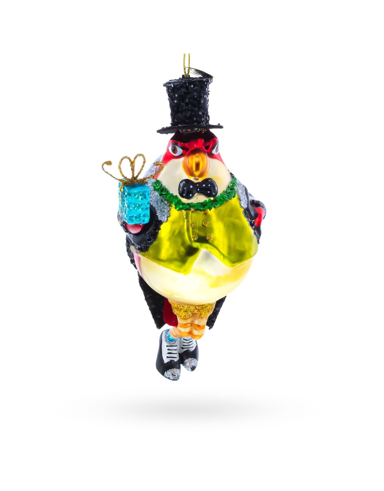 Sir Penguin Glass Ornament