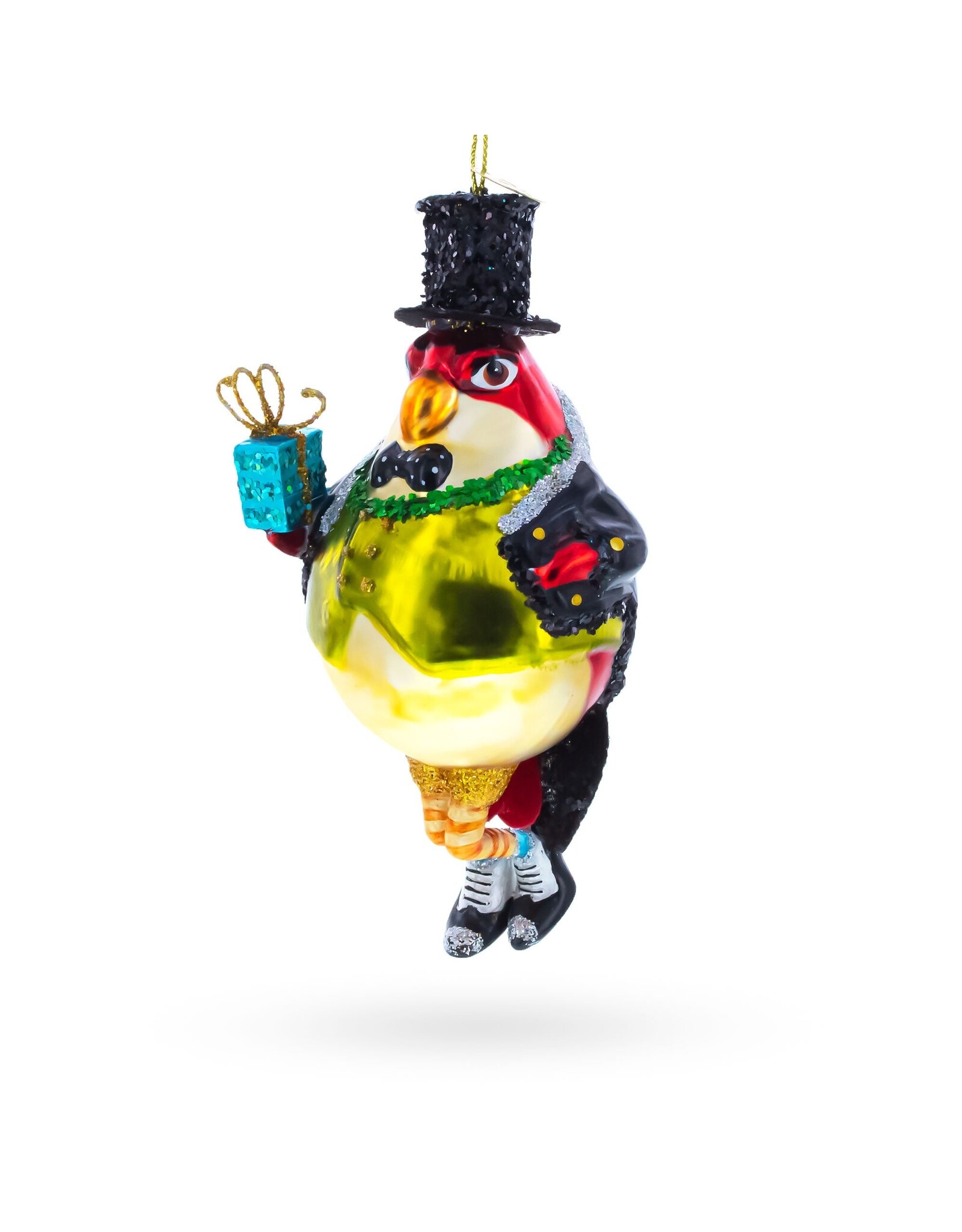 Sir Penguin Glass Ornament