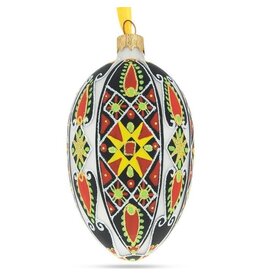 Traditional Pysanky Glass Egg Ornament
