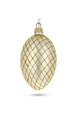 Rose Bouquet on Silver Royal Glass Egg Ornament