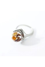 Baltic Amber Mosaic Cloud Orb Ring Baltic Amber Mosaic Cloud Orb Ring