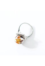 Baltic Amber Mosaic Cloud Orb Ring Baltic Amber Mosaic Cloud Orb Ring