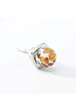 Baltic Amber Mosaic Cloud Orb Ring Baltic Amber Mosaic Cloud Orb Ring