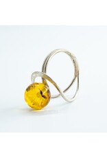 Cosmic Embrace Citrine Baltic Amber Ring