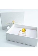 Cosmic Embrace Citrine Baltic Amber Ring
