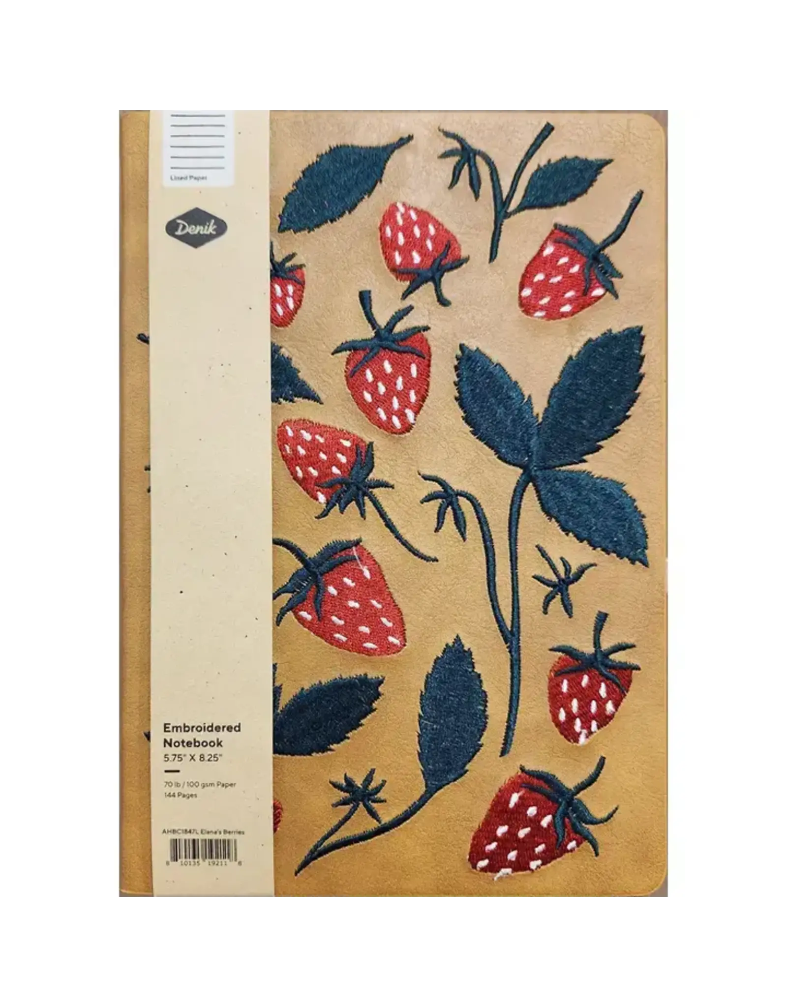 Wild Strawberries Embroidered Journal