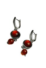 Baltic Cognac Amber Orb Dangle Earrings