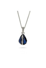Jeweled Blue Egg Fabergé Egg Pendant Necklace