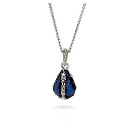 Jeweled Blue Egg Fabergé Egg Pendant Necklace