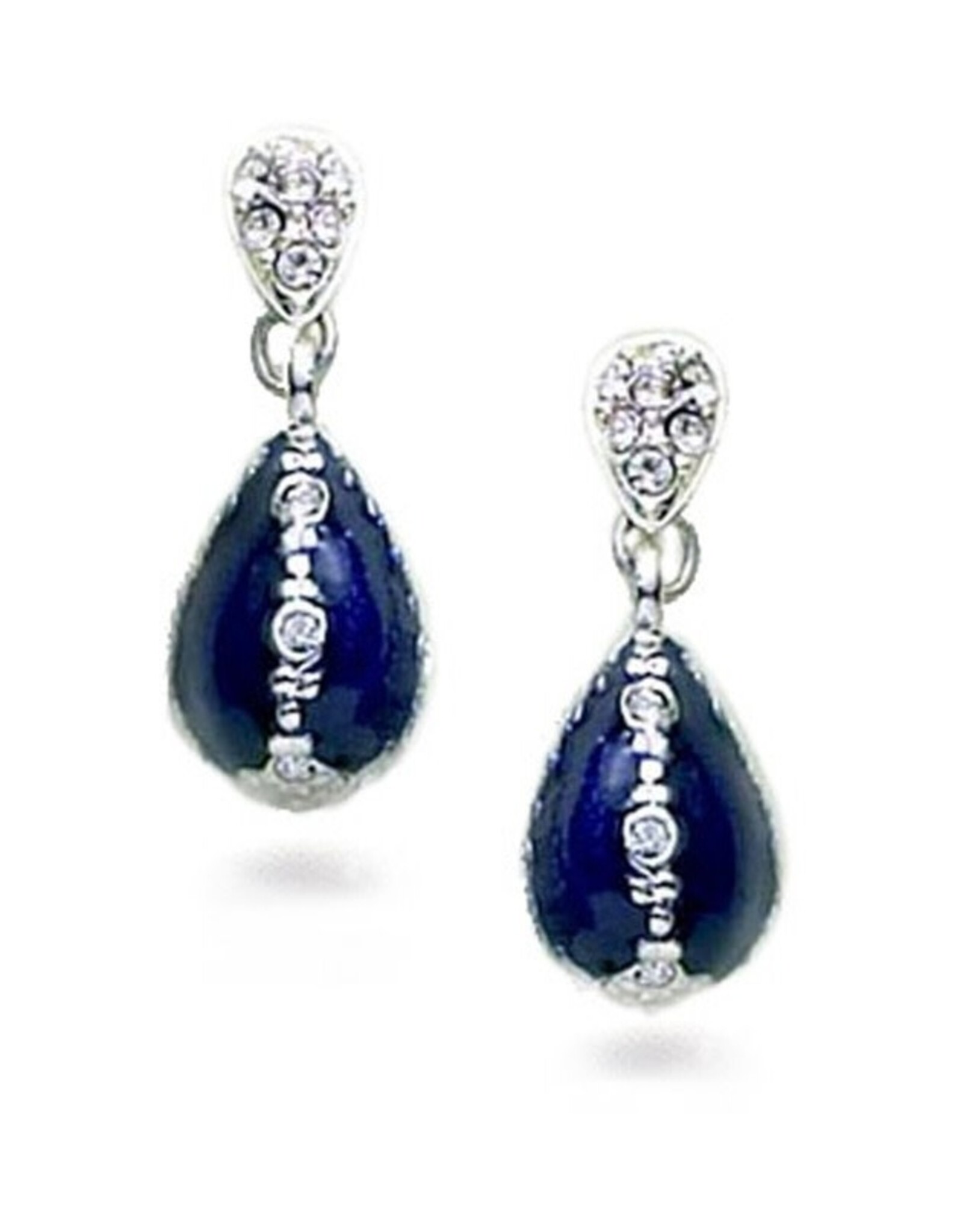 Jeweled Blue Egg Fabergé Egg Earrings