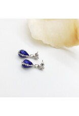 Jeweled Blue Egg Fabergé Egg Earrings