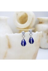 Jeweled Blue Egg Fabergé Egg Earrings