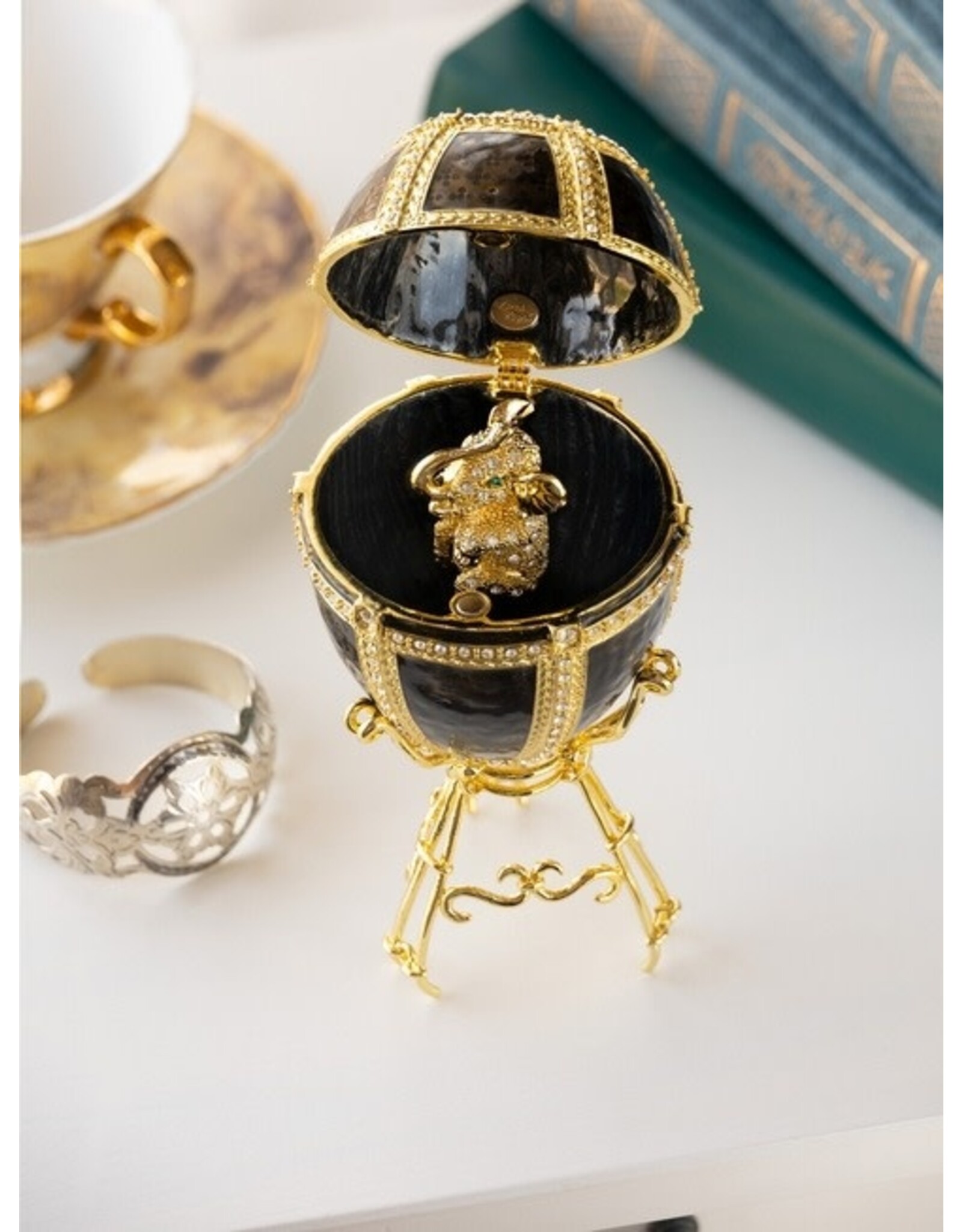 Fabergé Inspired Egg w/ Elephant