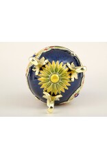 Fabergé Inspired Bejeweled Blue Music Box Egg