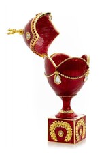 Red Fabergé Inspired Egg w/ Horse Trinket Box