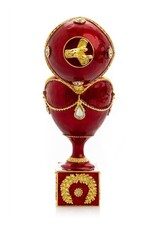 Red Fabergé Inspired Egg w/ Horse Trinket Box