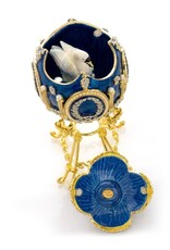 Royal Blue w/ Swan Fabergé Inspired Egg Trinket Box