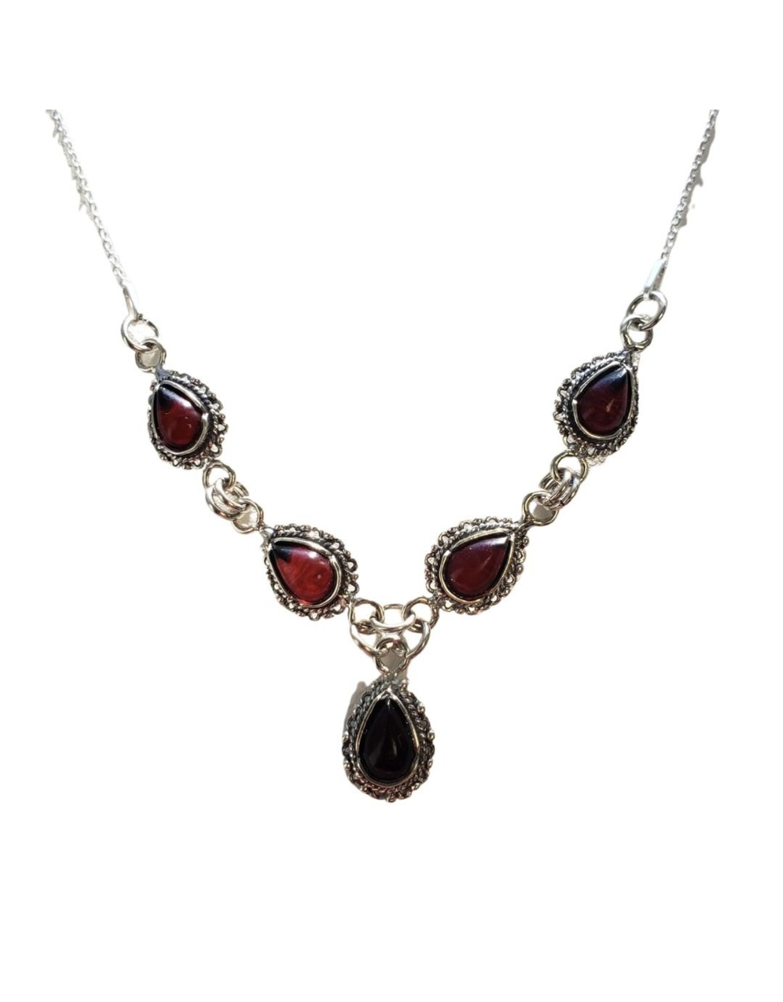 Dowager Maria Feodorovna Romanov  Cherry Amber Sterling Silver Necklace