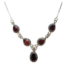 Dowager Maria Feodorovna Romanov  Cherry Amber Sterling Silver Necklace