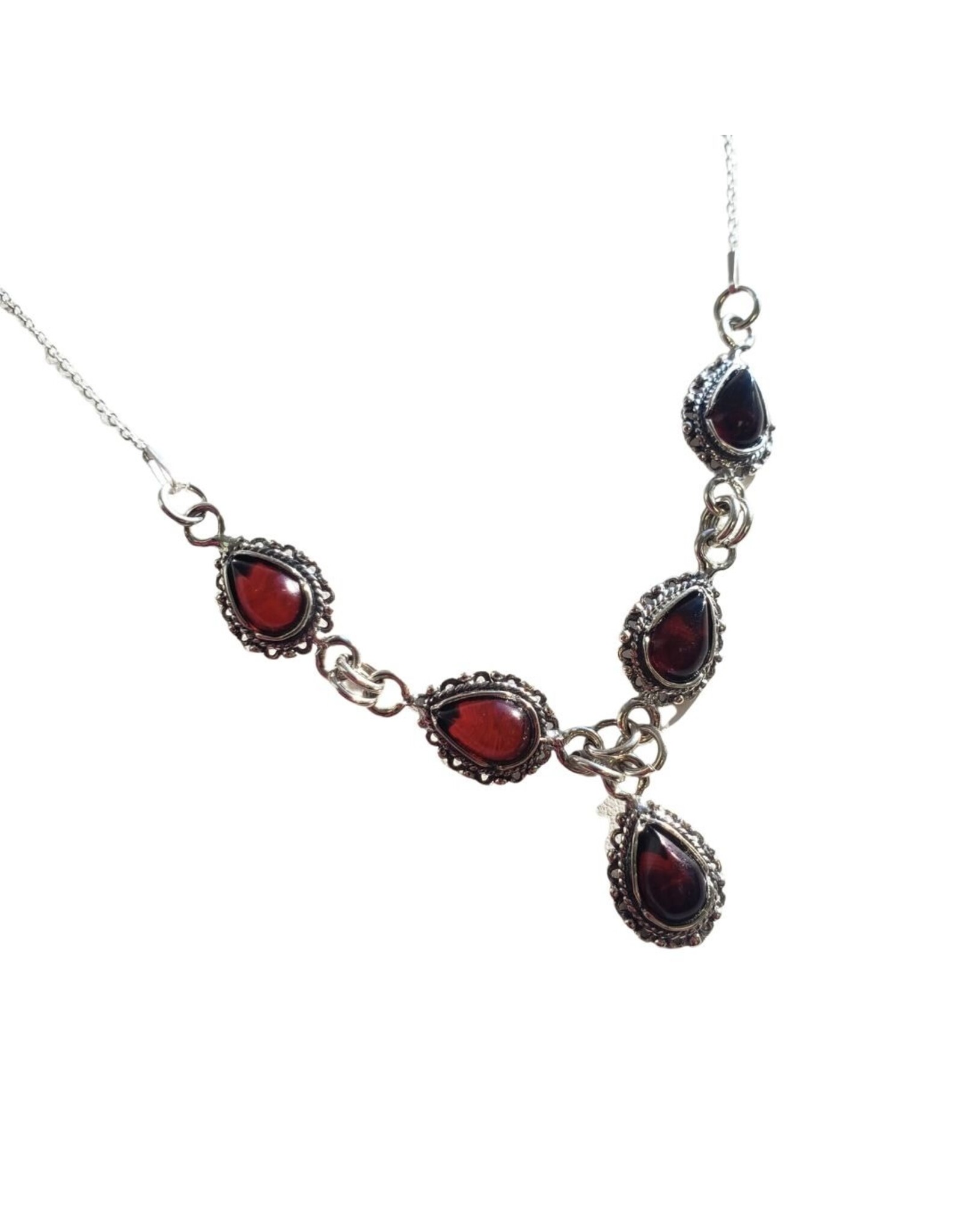 Dowager Maria Feodorovna Romanov  Cherry Amber Sterling Silver Necklace