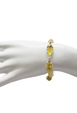 Citrine Baltic Amber Sterling SIlver Bracelet