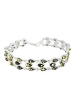 Interwoven Tears Chartruese Baltic Amber Sterling Silver Bracelet