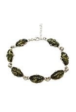 Chartreuse Baltic Amber Sterling Silver Bracelet