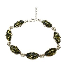 Chartreuse Baltic Amber Sterling Silver Bracelet