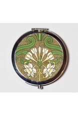 Art Nouveau White Lilies Compact Mirror