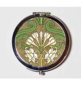 Art Nouveau White Lilies Compact Mirror