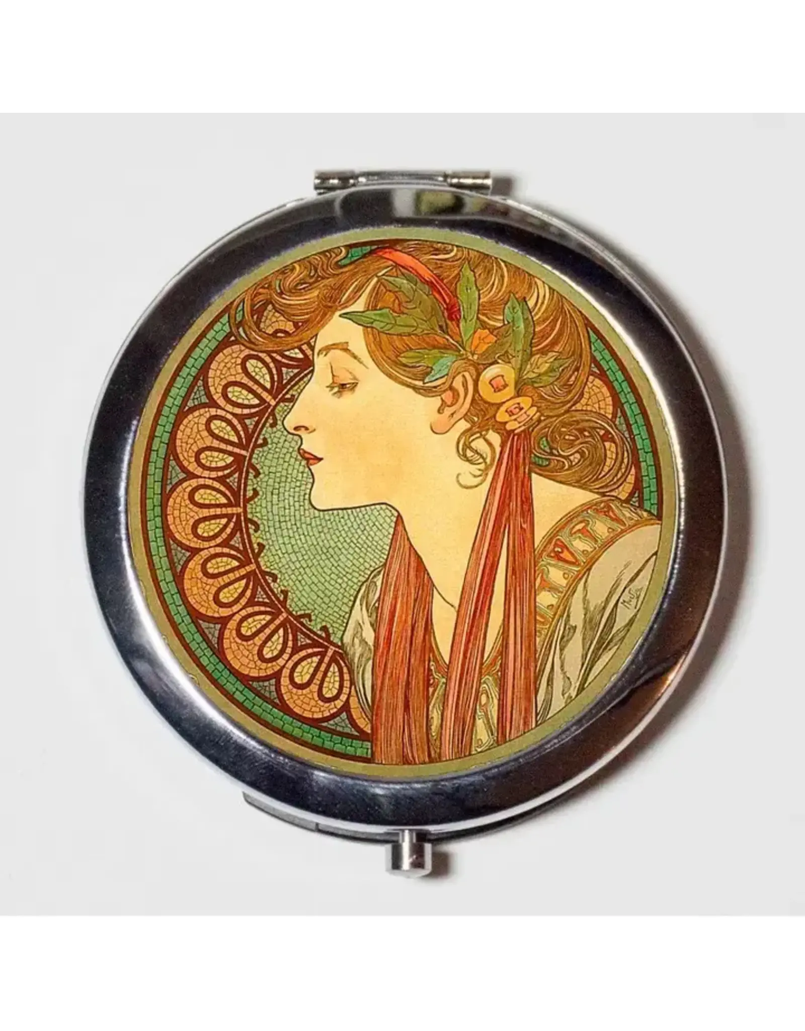 Art Nouveau Mucha Profile Compact MIrror