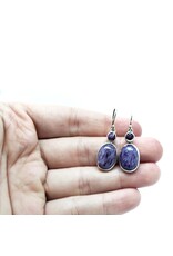 Czarina Catherine I Amethyst/Charoite Sterling Silver Earrings