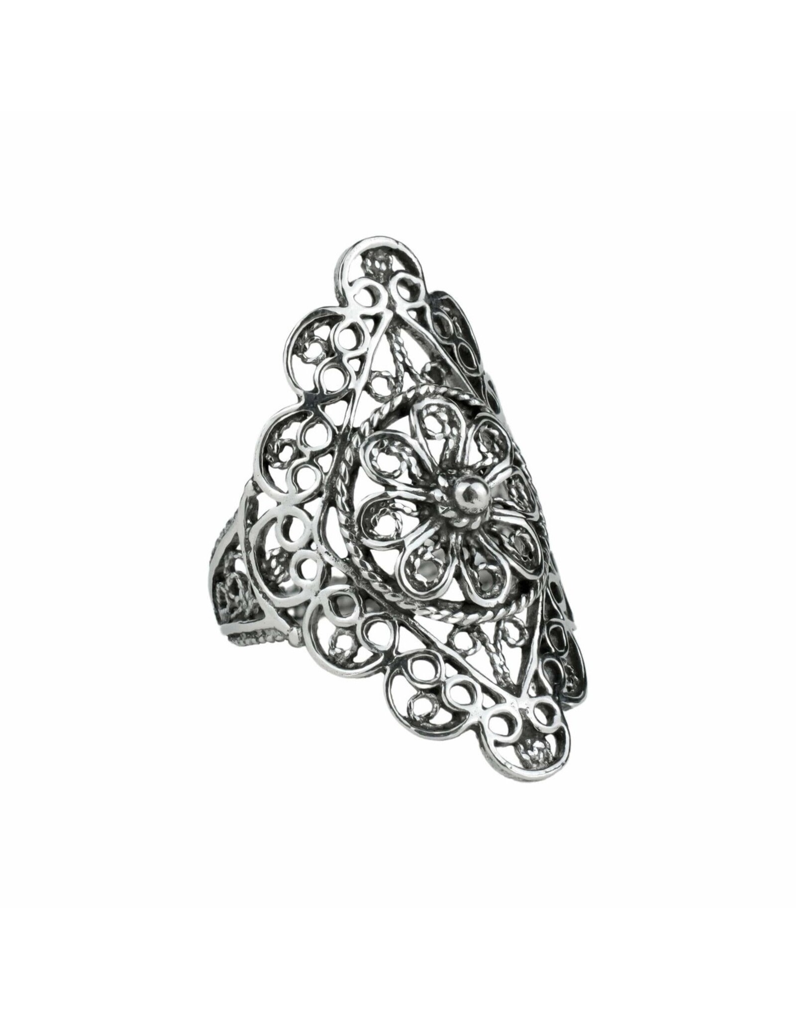 Filigree Lace Sterling Silver Ring Size 6