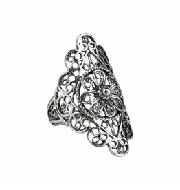 Filigree Lace Sterling Silver Ring Size 6