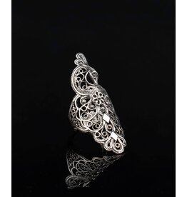 Filigranist Peacock Filigree Sterling Silver Ring Size 6