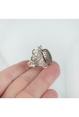 Filigree Moonstone Butterfly Sterling Silver Ring Size 6