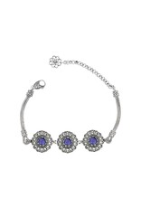 Filigree Amethyst Triple Sun Sterling Silver Bracelet