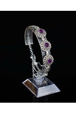 Filigree Amethyst Triple Sun Sterling Silver Bracelet