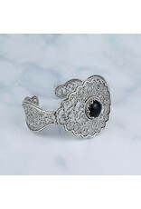 Filigree Onyx Sterling Silver Bracelet