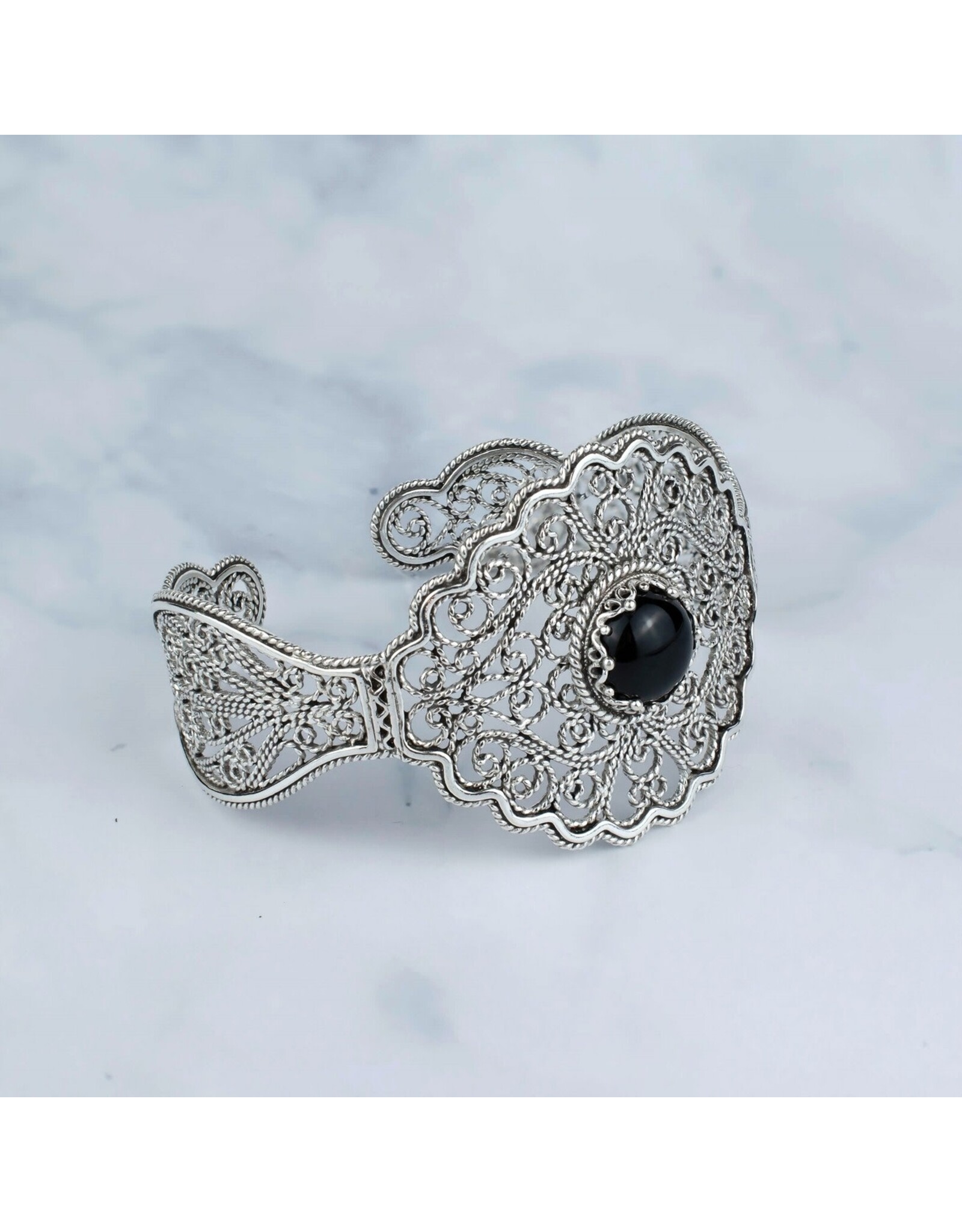 Filigree Amethyst Sterling Silver Bracelet