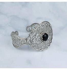 Filigree Onyx Sterling Silver Bracelet