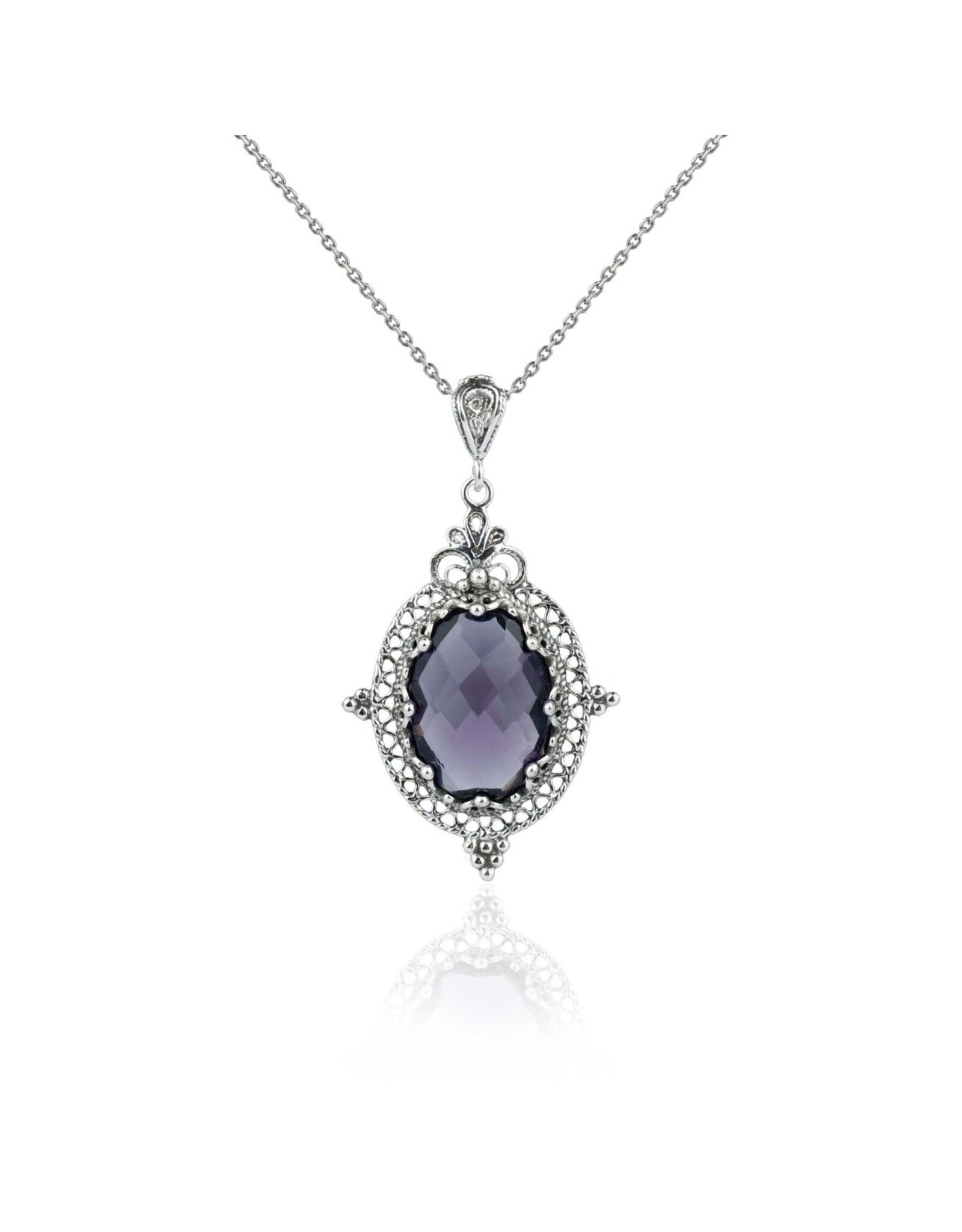 Grand Duchess Anastasia Nikolaevna Amethyst Sterling Silver Necklace