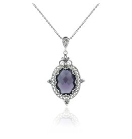 Grand Duchess Anastasia Nikolaevna Amethyst Sterling Silver Necklace