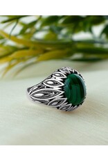 Fortitude Malachite Sterling Silver Ring Size 7