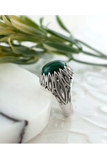 Fortitude Malachite Sterling Silver Ring Size 8