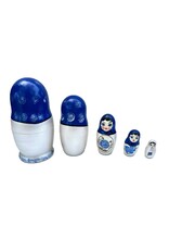 Dark Blue Gzhel Matryoshka 5 Pc