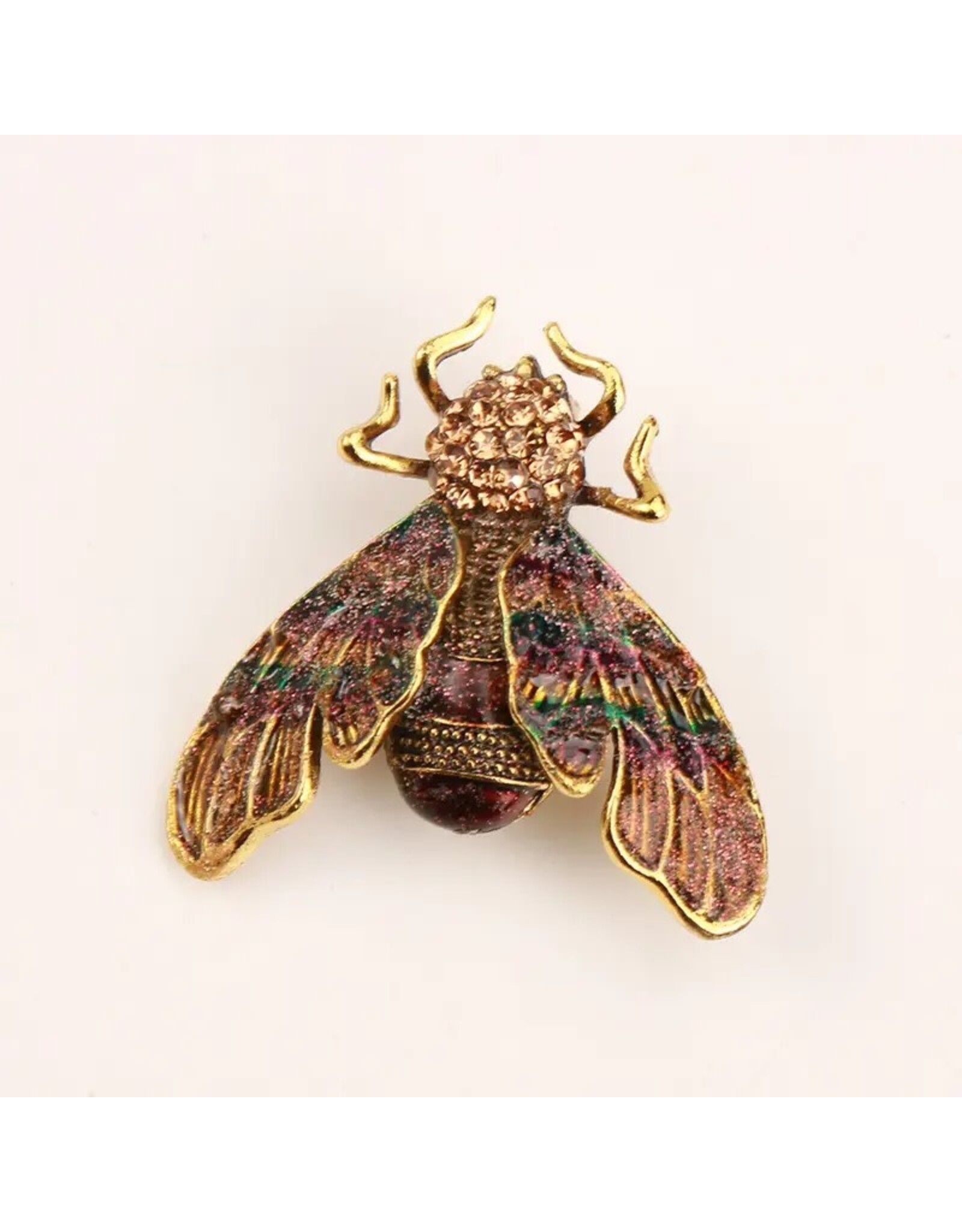 Antiqued Enamel Fly Brooch