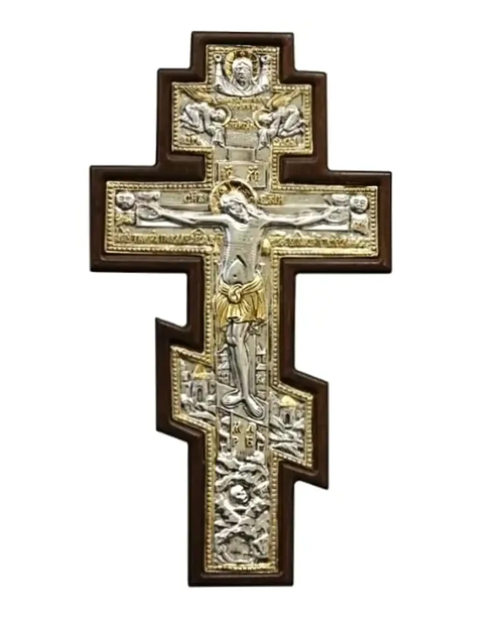 Holy Cross Crucifixion Engraved Sterling Silver Icon