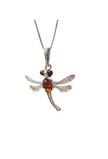 Baltic Amber Dragonfly 925 Sterling SilverPendant